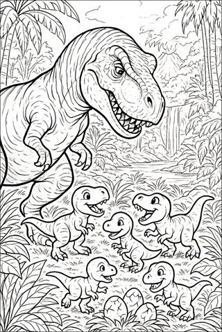 Ausmalbilder-T-Rex-für-Erwachsene-3