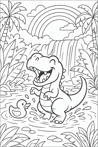 Ausmalbilder-T-Rex-für-Kinder-2