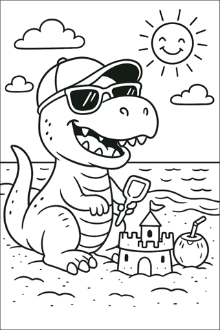 Ausmalbilder-T-Rex-süß-2