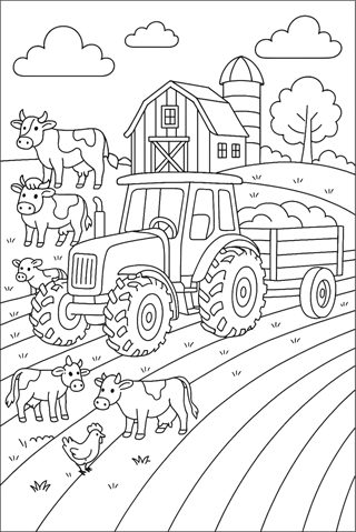 Ausmalbilder-Traktor-Anhaenger-2
