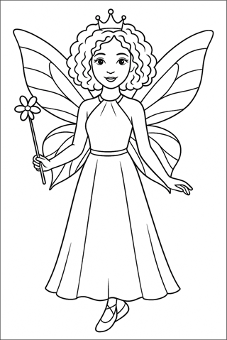 Ausmalbilder Prinzessin als Fee-3