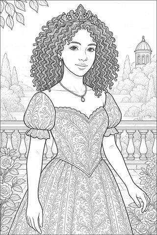 Ausmalbilder Prinzessin für Erwachsene-2