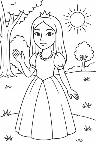 Ausmalbilder Prinzessin für Kinder-1