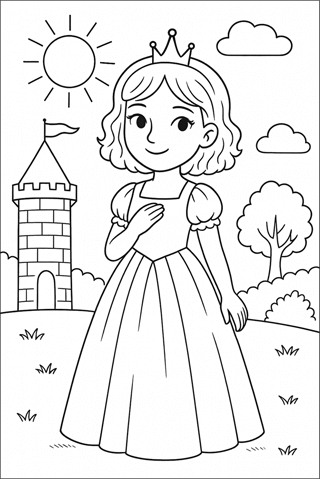 Ausmalbilder Prinzessin für Kinder-2