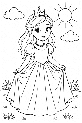 Ausmalbilder Prinzessin für Kinder-3